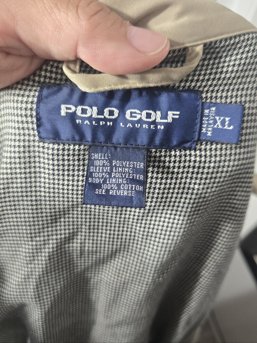 Vintage 90s Polo Golf Ralph Lauren Bi Swing Jacket Mens XL Tan Bomber - Picture 3 of 9